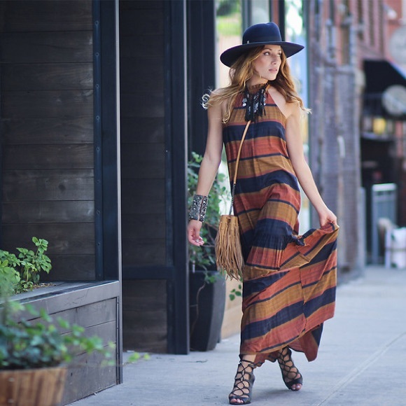 H&M Dresses & Skirts - H&M neutral Striped maxi dress